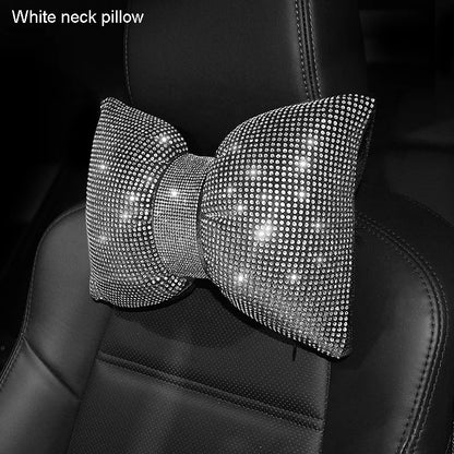 Diamond Crystal Bowknot Car Neck Pillow