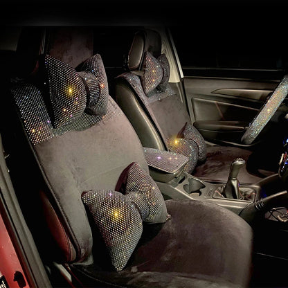 Diamond Crystal Bowknot Car Neck Pillow