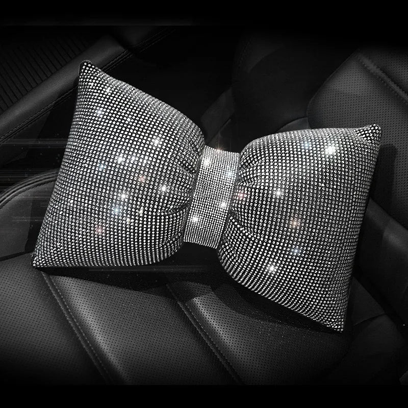 Diamond Crystal Bowknot Car Neck Pillow