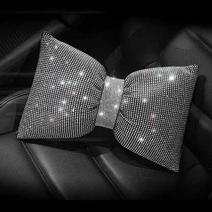 Diamond Crystal Bowknot Car Neck Pillow