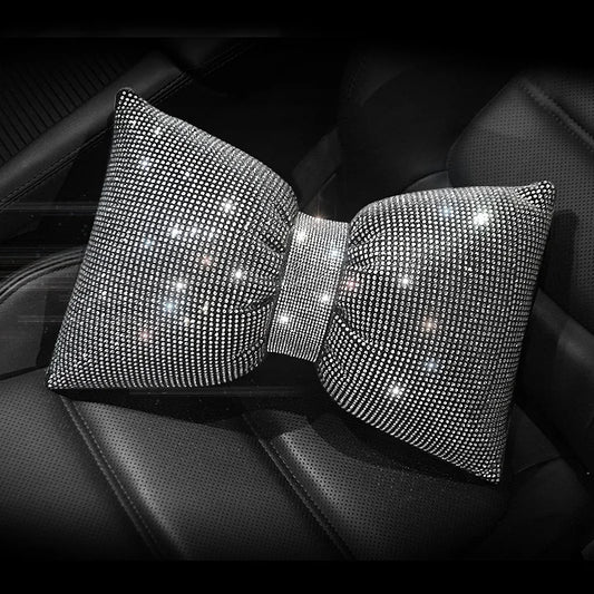 Diamond Crystal Bowknot Car Neck Pillow