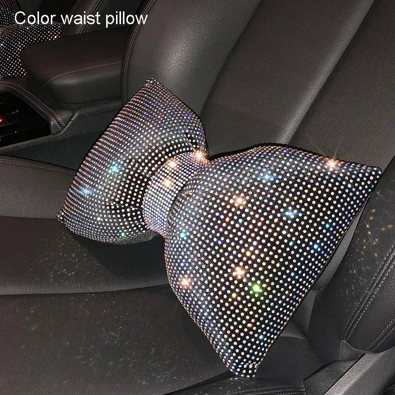 Diamond Crystal Bowknot Car Neck Pillow