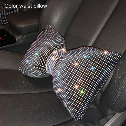 Diamond Crystal Bowknot Car Neck Pillow