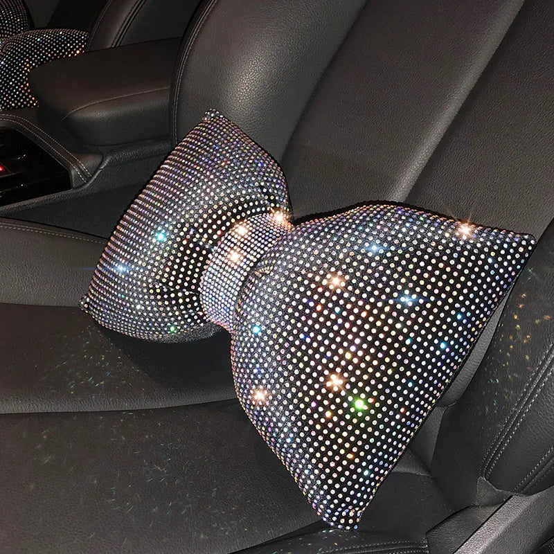 Diamond Crystal Bowknot Car Neck Pillow