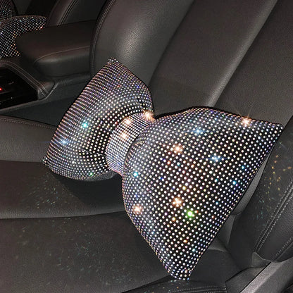 Diamond Crystal Bowknot Car Neck Pillow