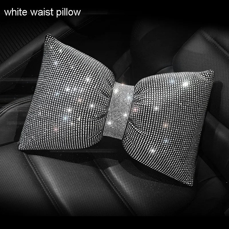 Diamond Crystal Bowknot Car Neck Pillow