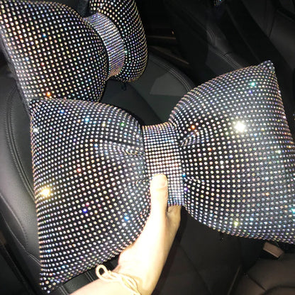 Diamond Crystal Bowknot Car Neck Pillow