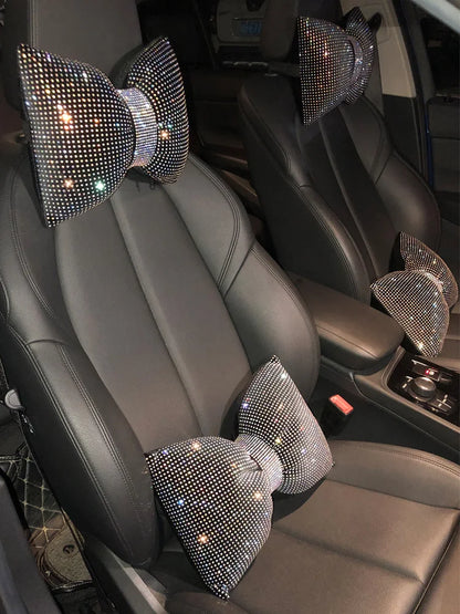 Diamond Crystal Bowknot Car Neck Pillow