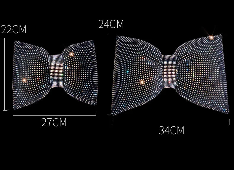 Diamond Crystal Bowknot Car Neck Pillow