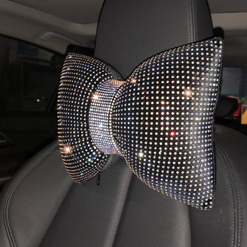 Diamond Crystal Bowknot Car Neck Pillow