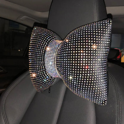 Diamond Crystal Bowknot Car Neck Pillow