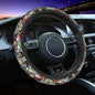 Day of the Dead Pattern Steering Wheel Cover – Sugar Skull Santa Muerte Car Protector