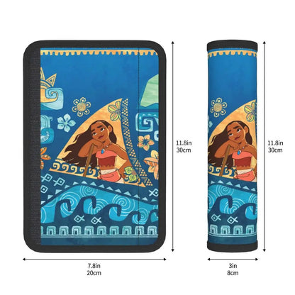 Custom Moana Cartoon Car Seat Belt Pads