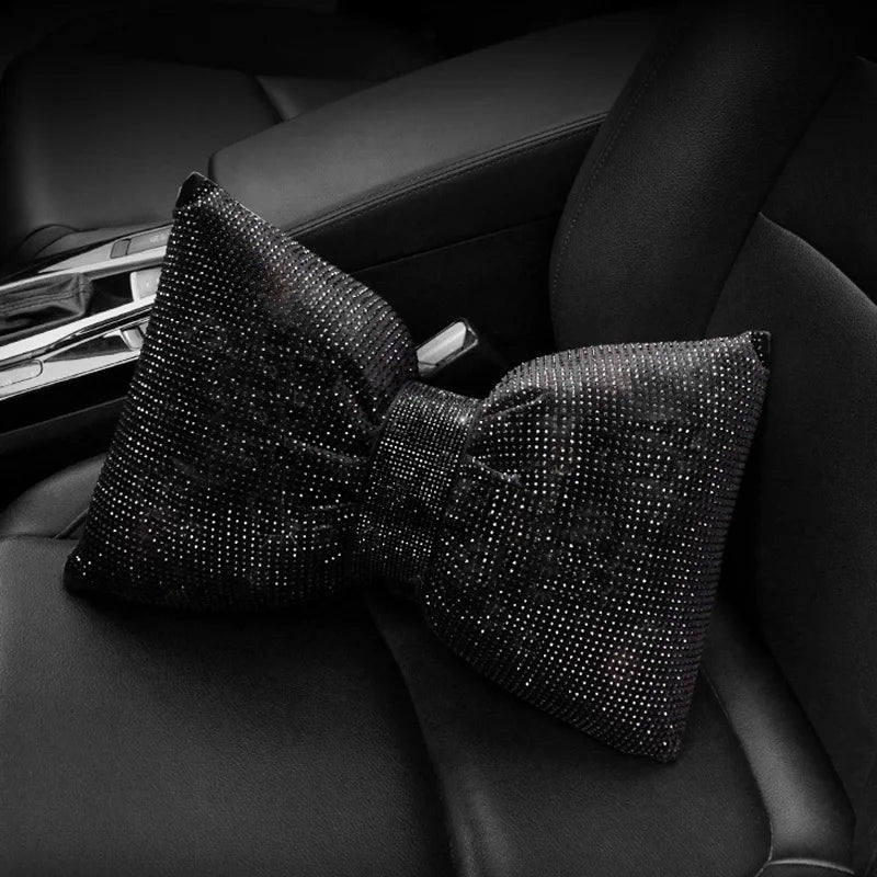 Diamond Crystal Bowknot Car Neck Pillow
