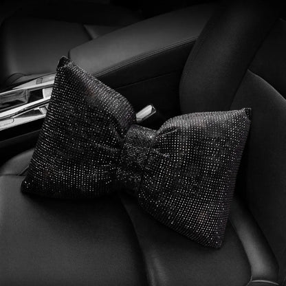 Diamond Crystal Bowknot Car Neck Pillow
