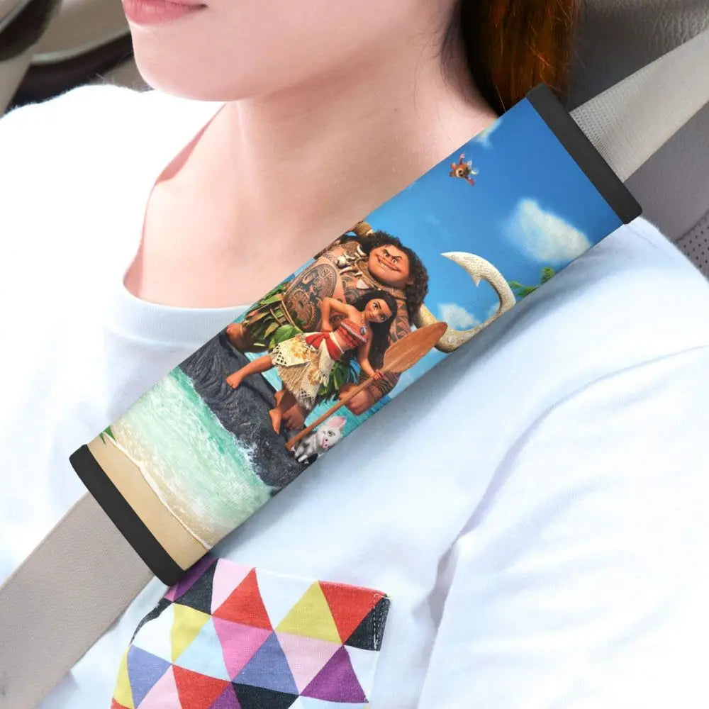 Custom Moana Cartoon Car Seat Belt Pads