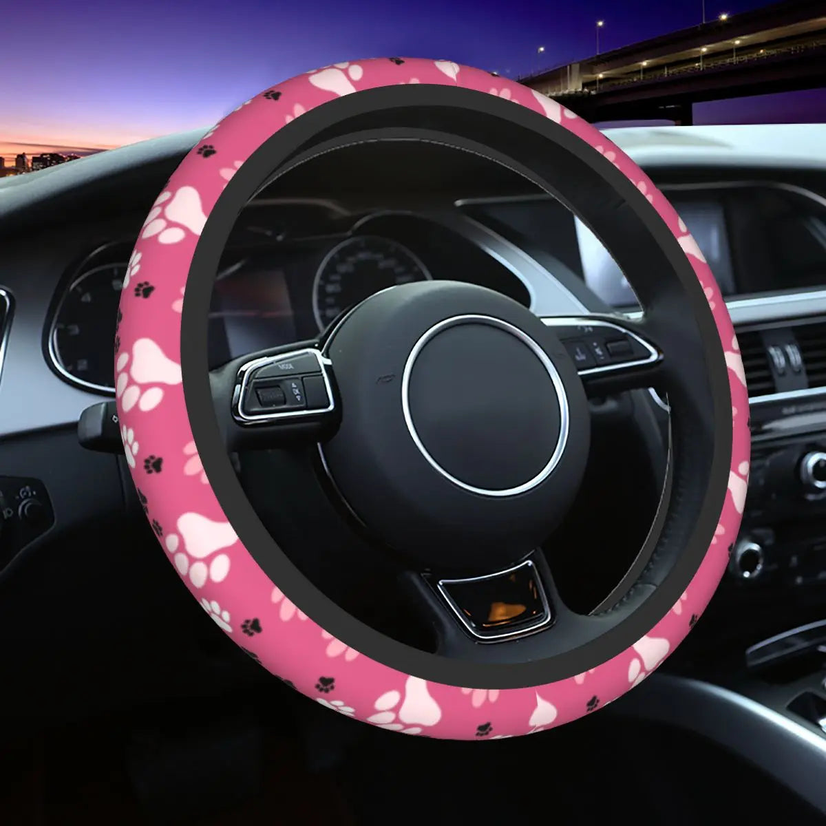 Galaxy Paw Prints Steering Wheel Cover