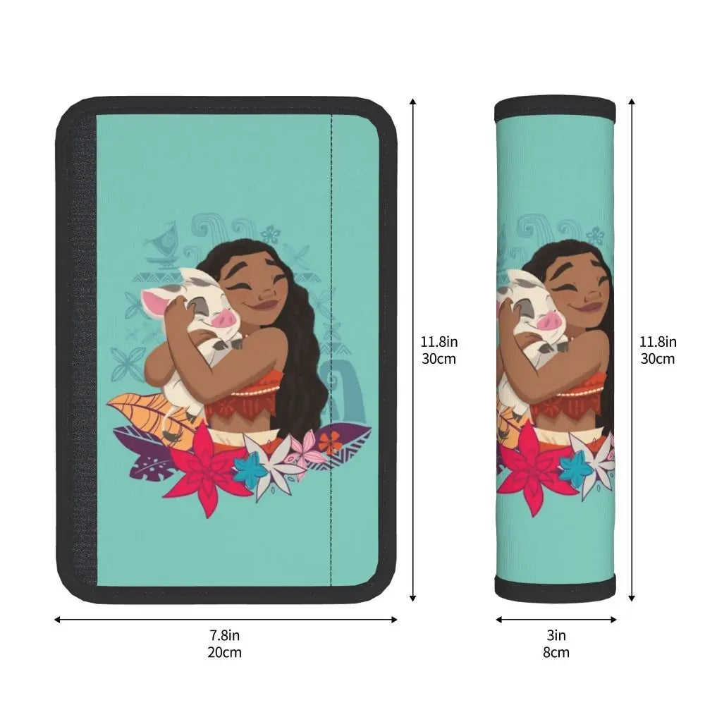 Custom Moana Cartoon Car Seat Belt Pads