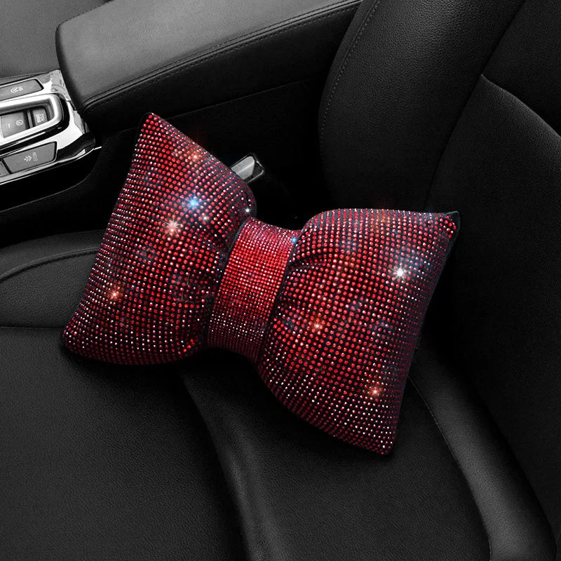 Diamond Crystal Bowknot Car Neck Pillow