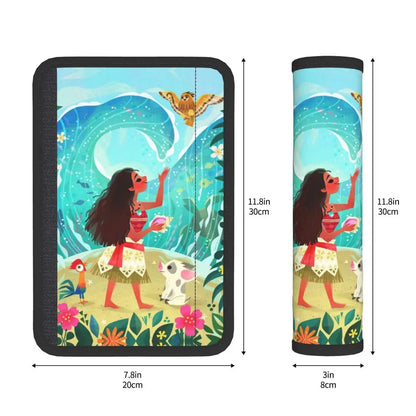 Custom Moana Cartoon Car Seat Belt Pads
