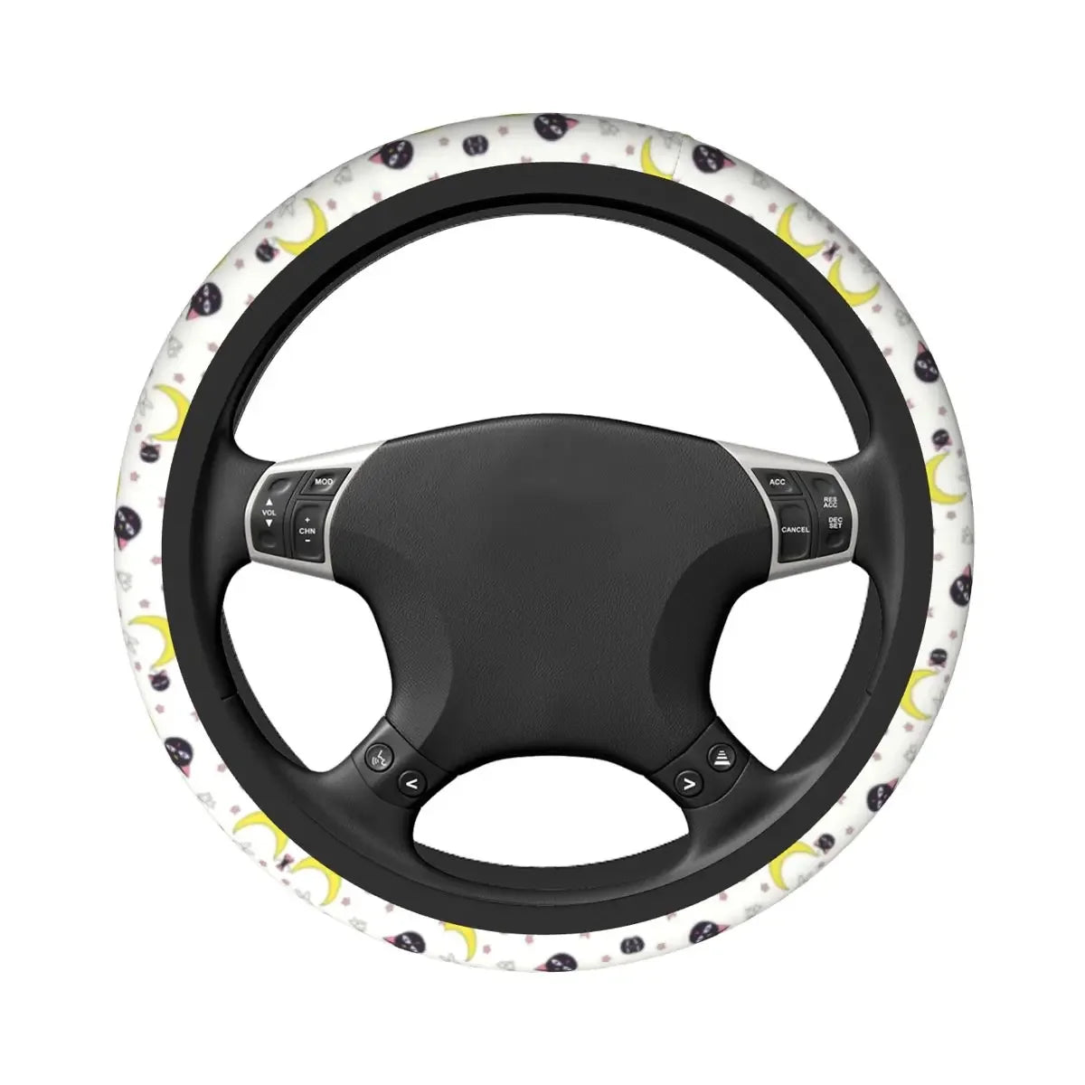 Sailor Artemis Moons Manga Steering Wheel Cover – Usagi Tsukino & Luna Universal Car Protector