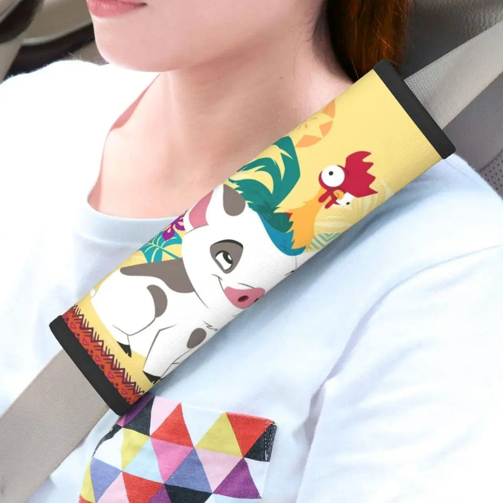 Custom Moana Cartoon Car Seat Belt Pads