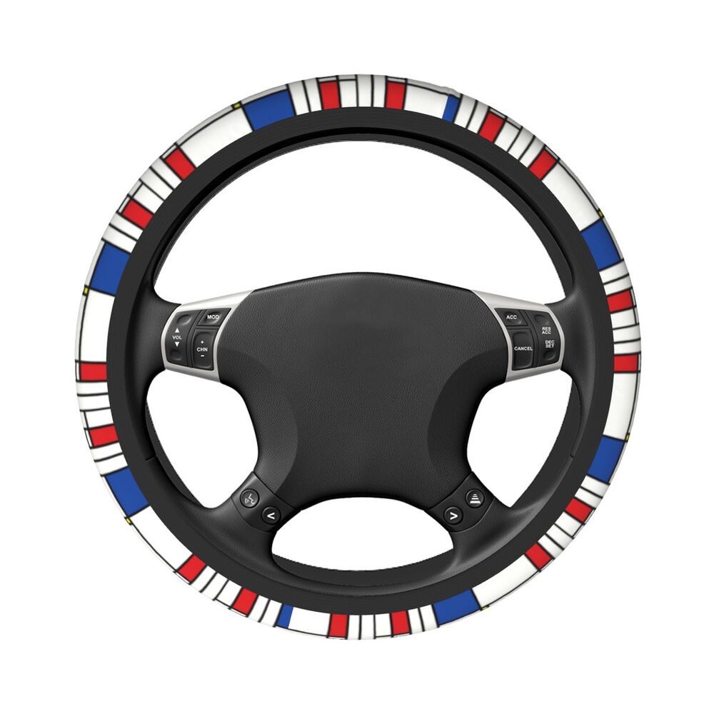 38cm Piet Mondrian Minimalist De Stijl Steering Wheel Cover