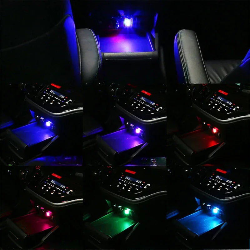 Car USB Atmosphere Light Acrylic Color Contrast Car USB Atmosphere Night Light Decorative Light
