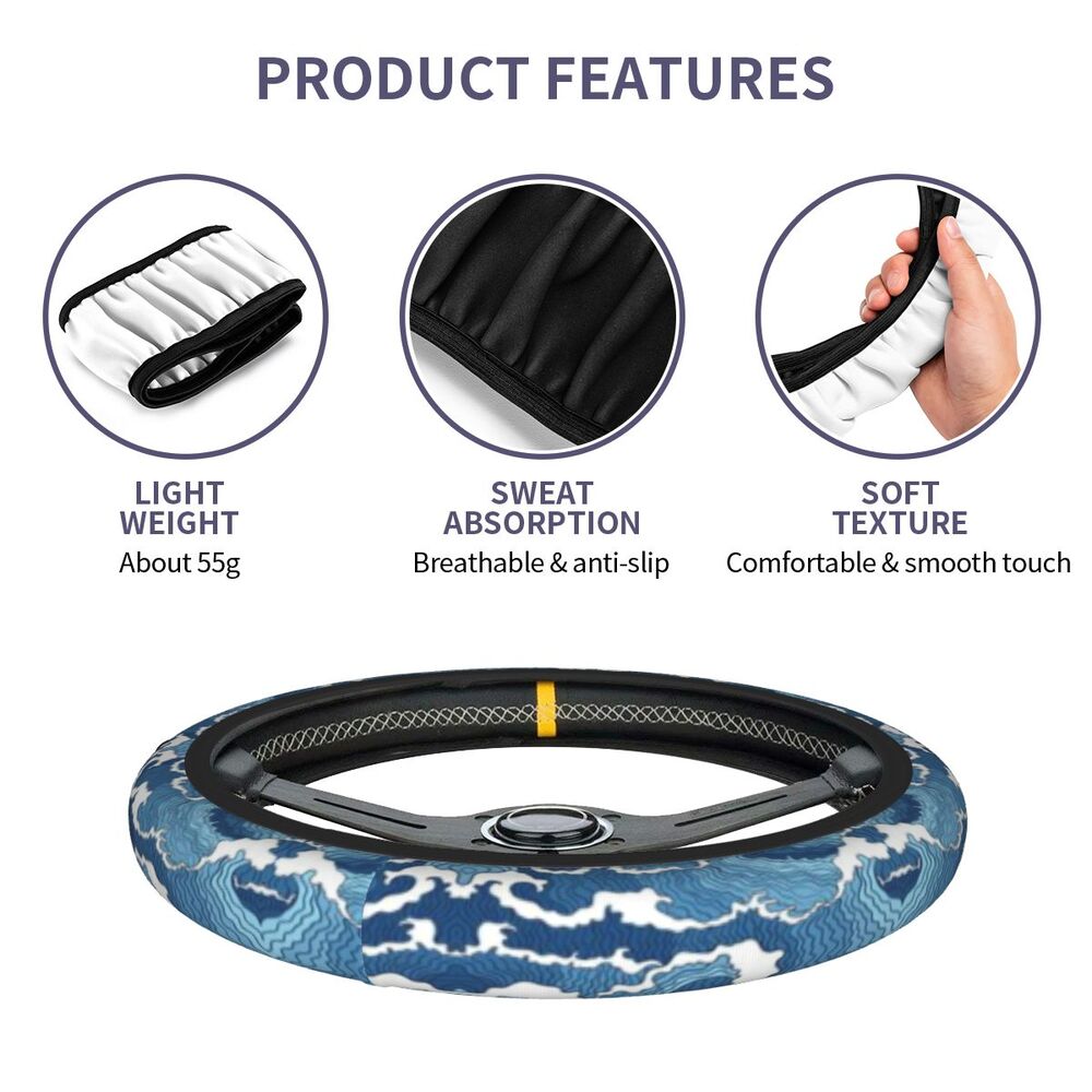 Demon Slayer Cool Waves Steering Wheel Cover – 15 Inch