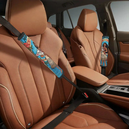 Custom Moana Cartoon Car Seat Belt Pads