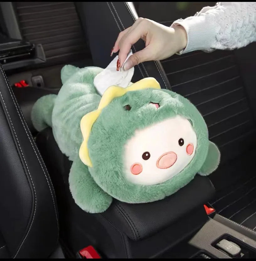 Cartoon Plush Car Tissue Box