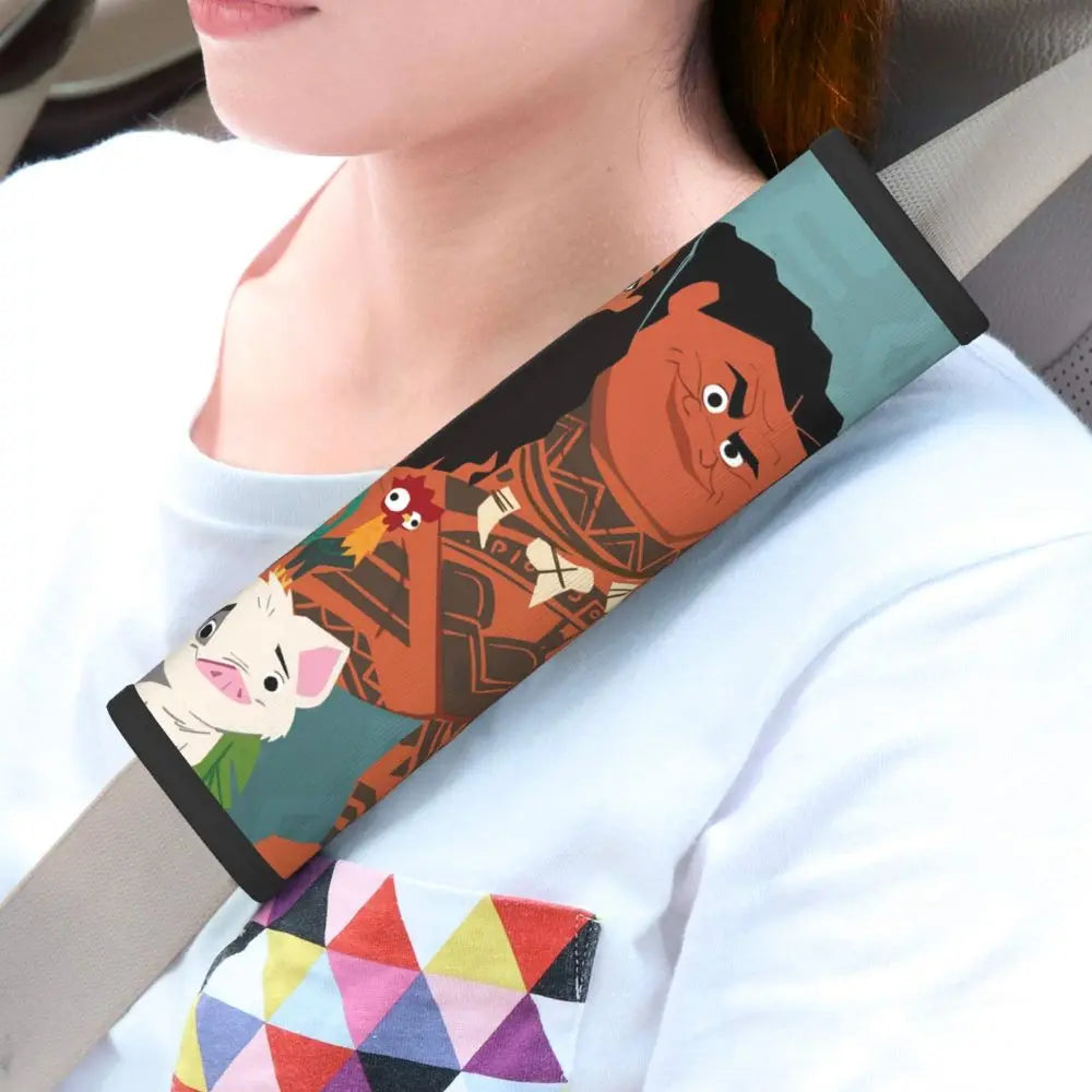 Custom Moana Cartoon Car Seat Belt Pads