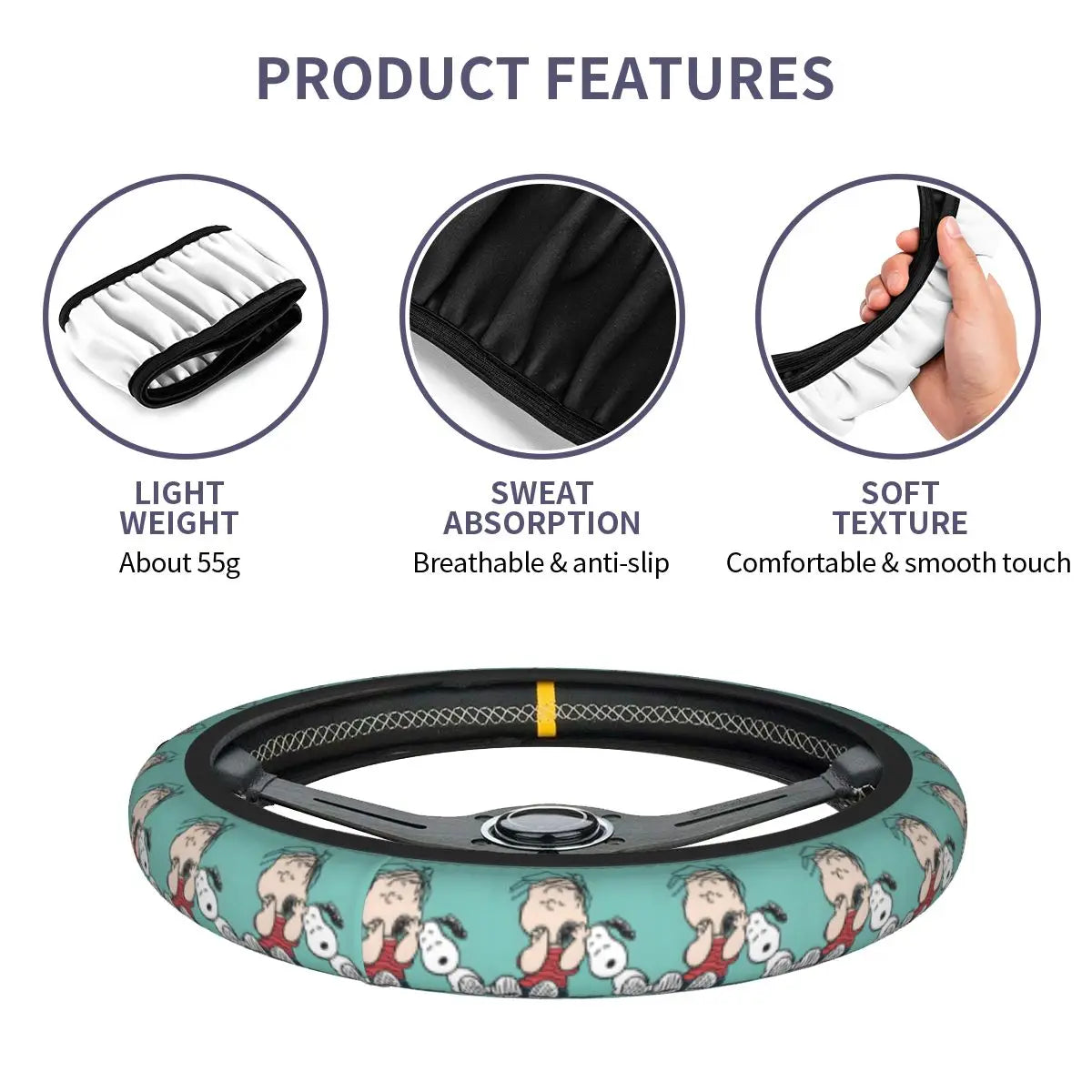 Snoopy Steering Wheel Cover 🐶