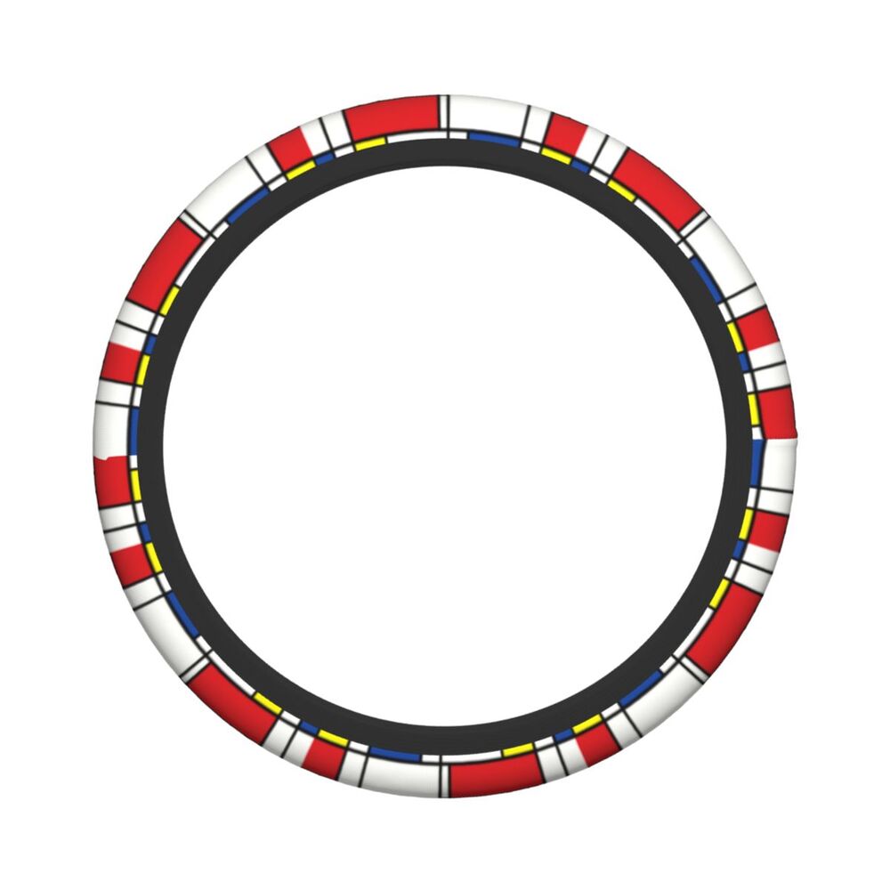 38cm Piet Mondrian Minimalist De Stijl Steering Wheel Cover