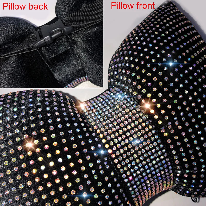 Diamond Crystal Bowknot Car Neck Pillow