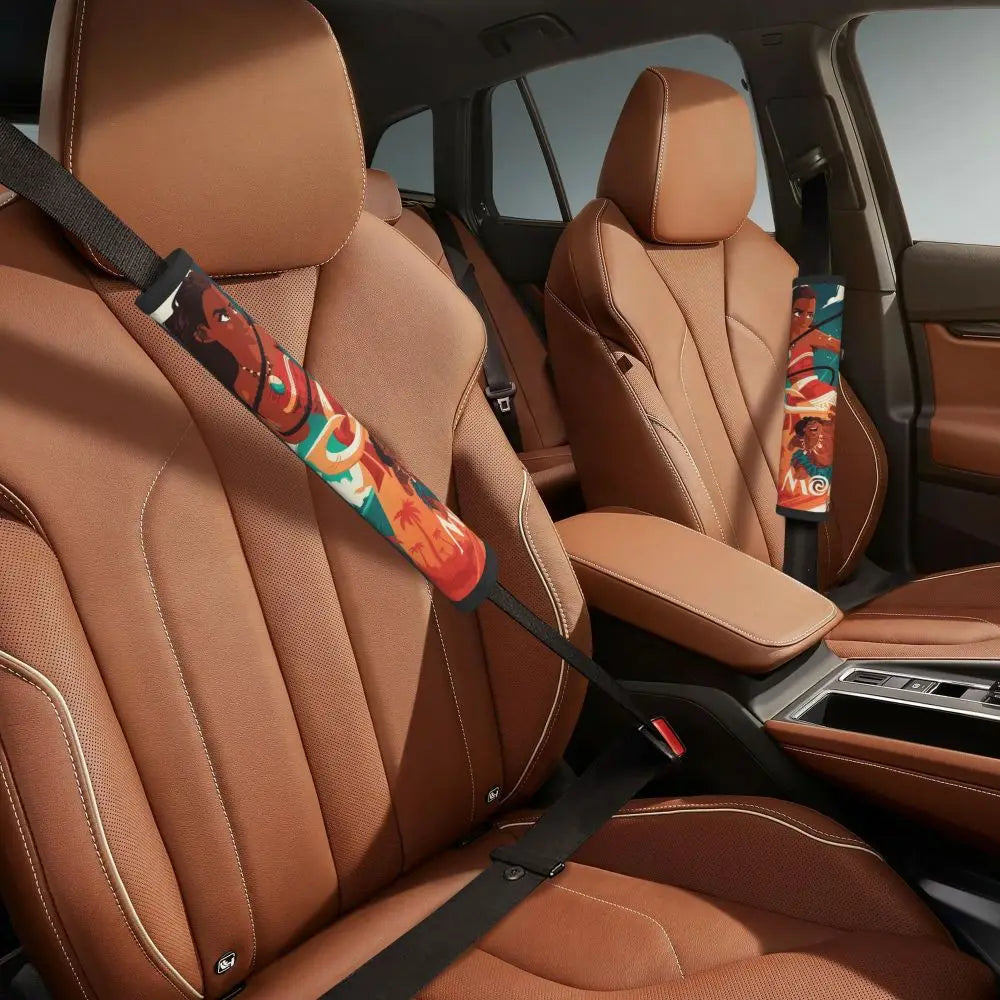 Custom Moana Cartoon Car Seat Belt Pads