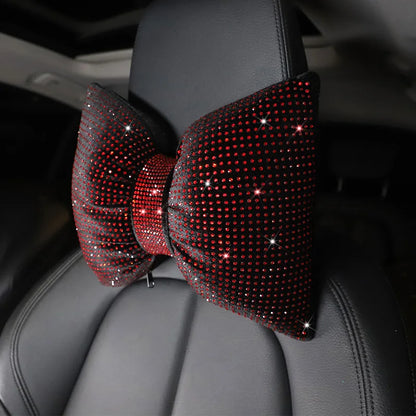 Diamond Crystal Bowknot Car Neck Pillow