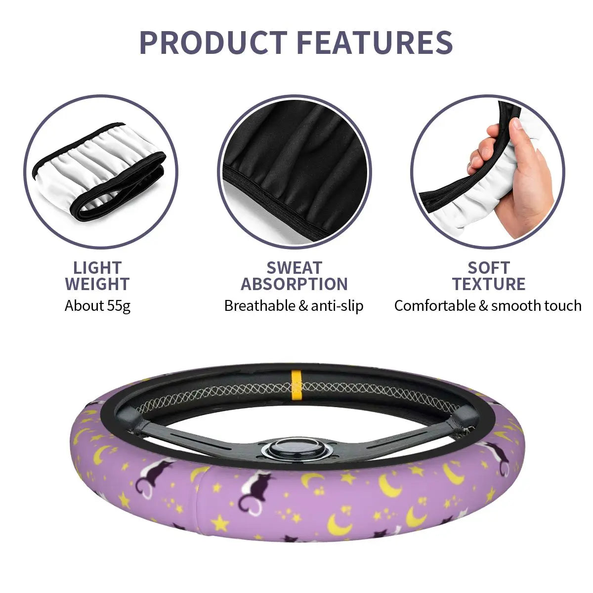 Sailor Luna Moons Anime Steering Wheel Cover