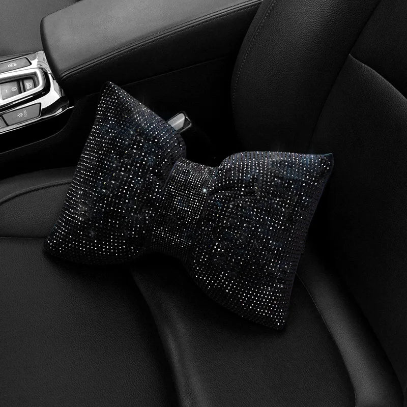 Diamond Crystal Bowknot Car Neck Pillow