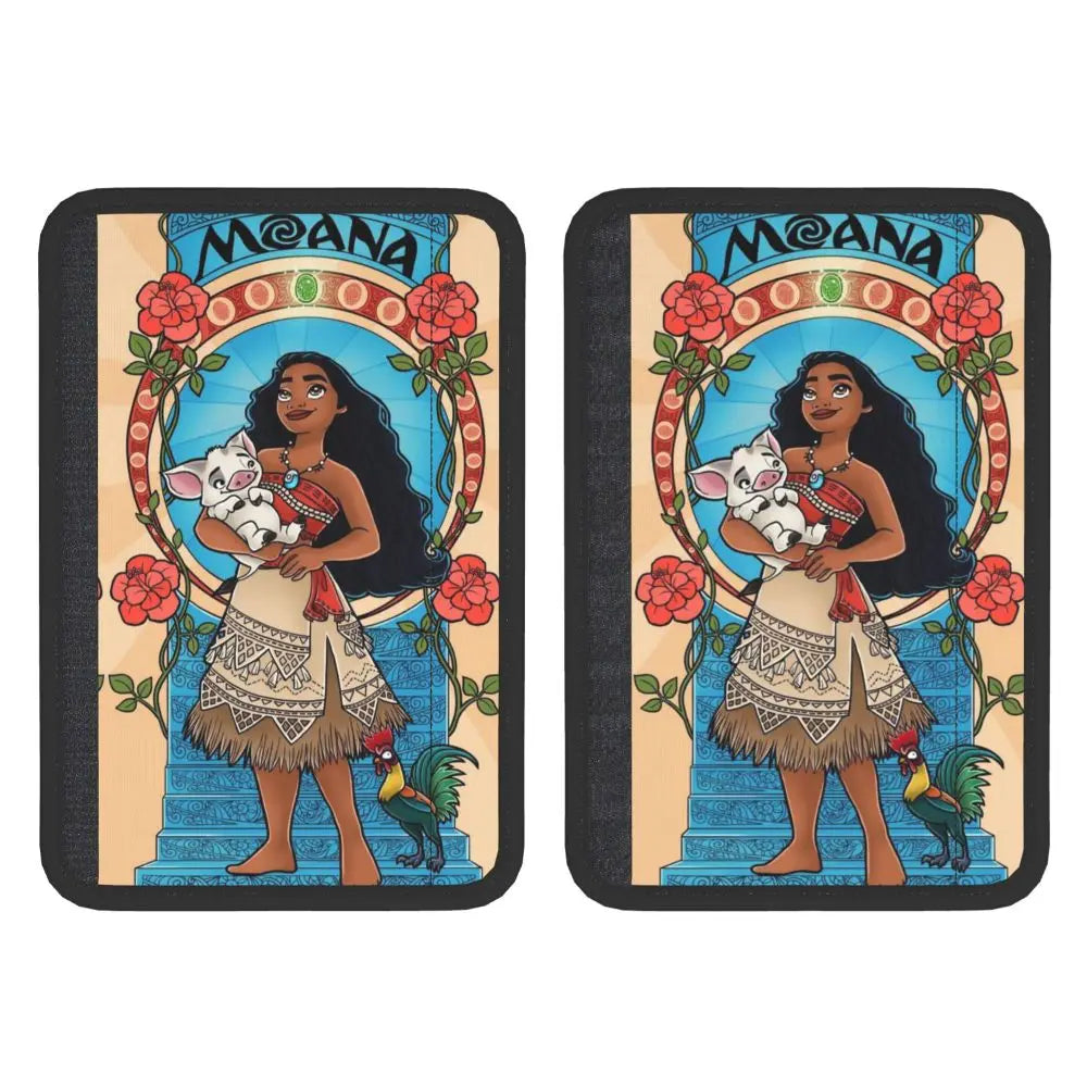 Custom Moana Cartoon Car Seat Belt Pads