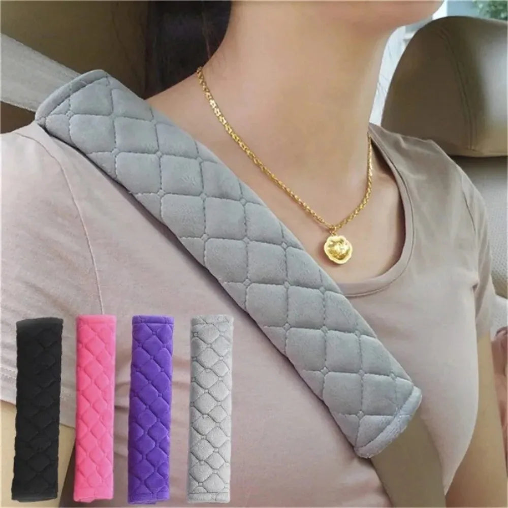2Pcs Universal Car Seat Belt Cover – Soft Plush Shoulder Pads