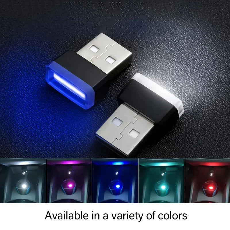 Car USB Atmosphere Light Acrylic Color Contrast Car USB Atmosphere Night Light Decorative Light