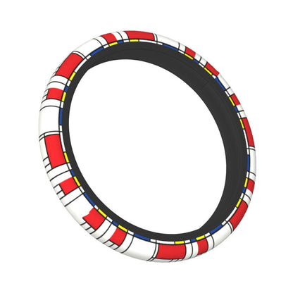 38cm Piet Mondrian Minimalist De Stijl Steering Wheel Cover