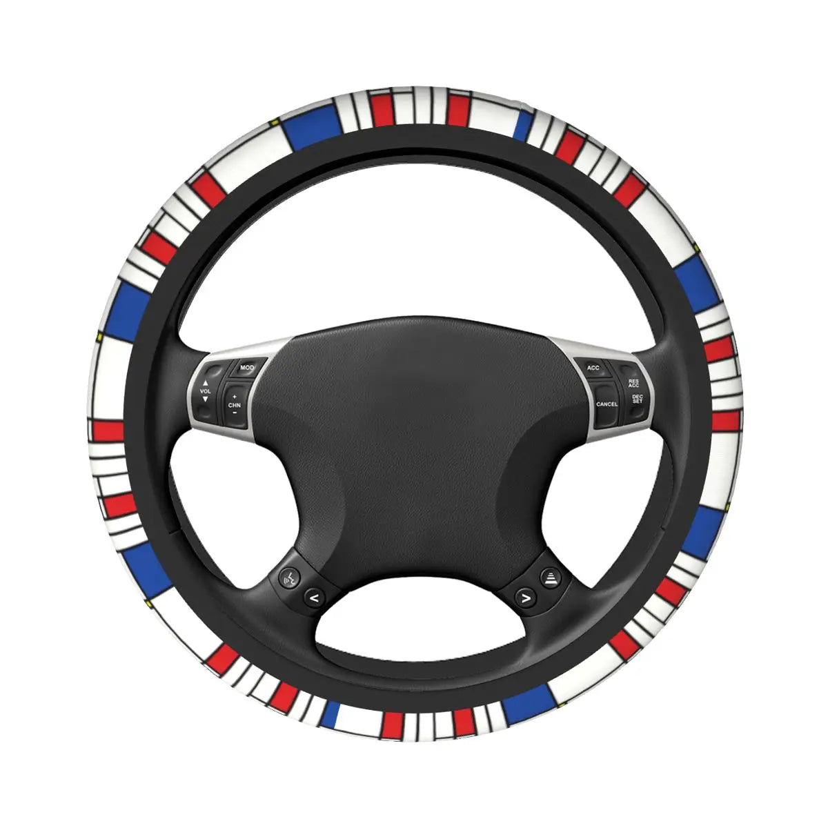 38cm Piet Mondrian Minimalist De Stijl Steering Wheel Cover