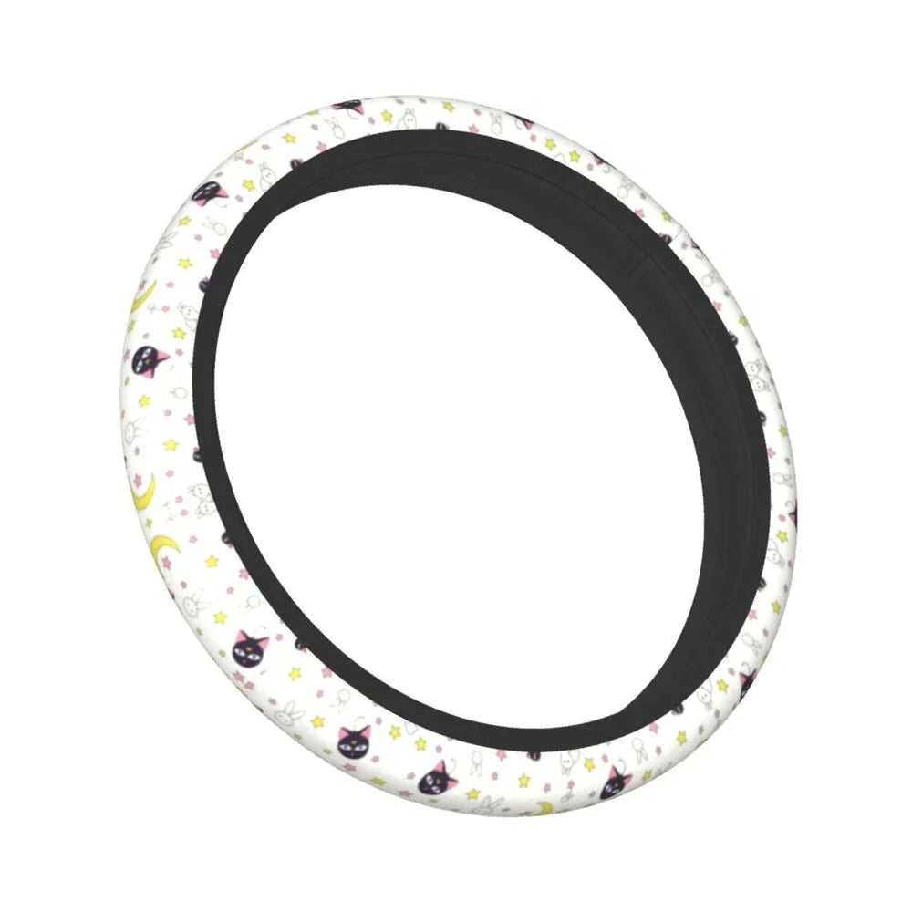 Sailor Artemis Moons Manga Steering Wheel Cover – Usagi Tsukino & Luna Universal Car Protector