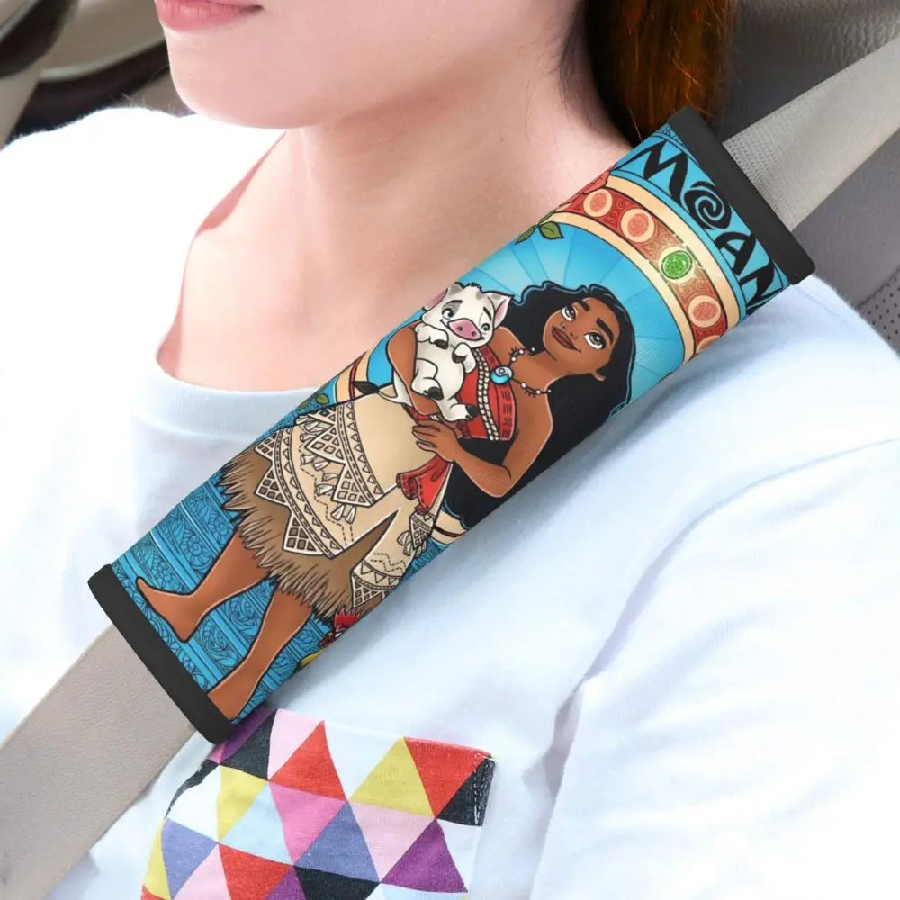 Custom Moana Cartoon Car Seat Belt Pads