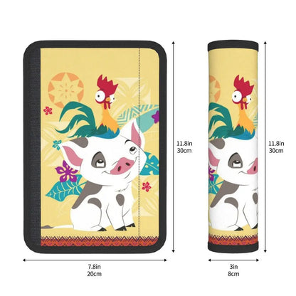 Custom Moana Cartoon Car Seat Belt Pads