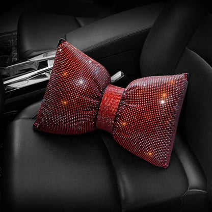 Diamond Crystal Bowknot Car Neck Pillow