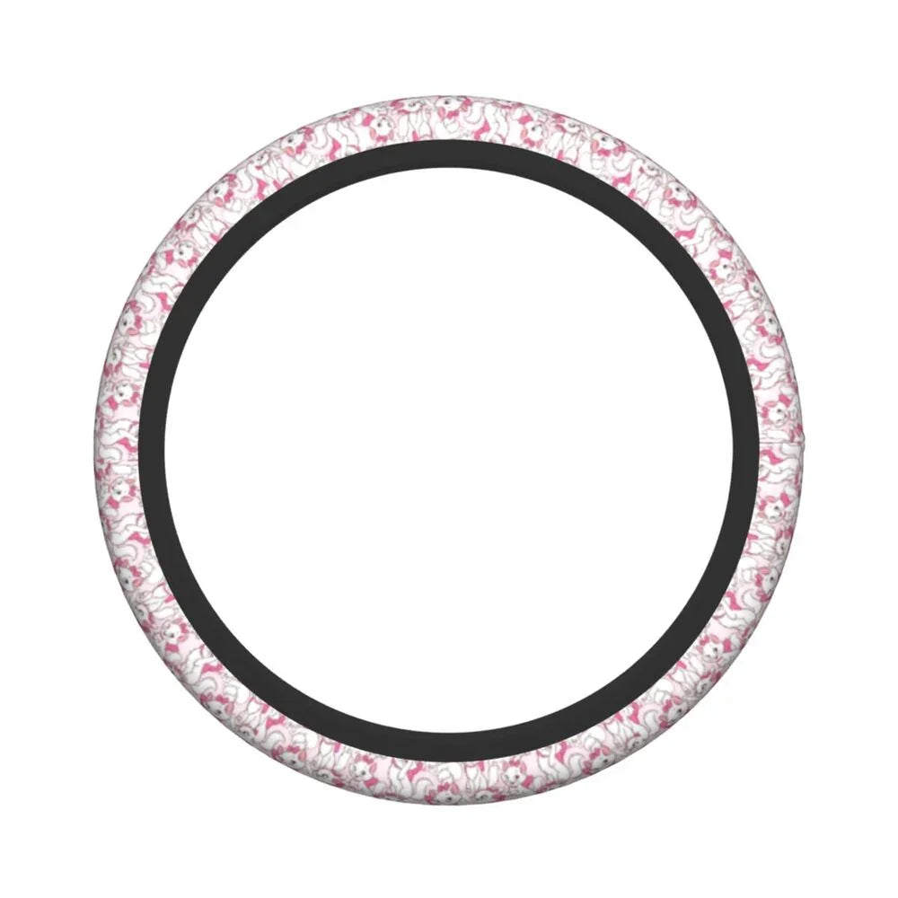 Marie With Her Pink Bow Steering Wheel Cover – Girly Cat Film Car Protector