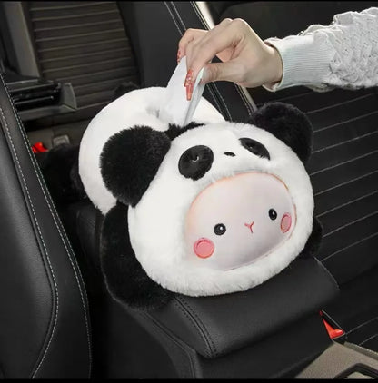 Cartoon Plush Car Tissue Box
